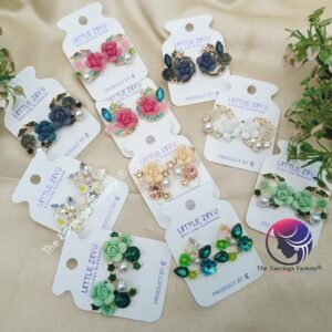 Premium Western Crystal Stone Floral Studs