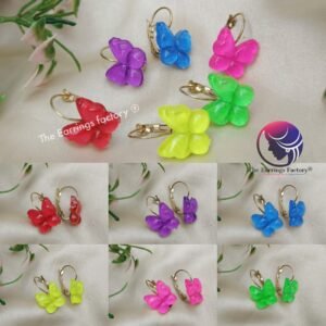 Western Golden Colourful Butterfly Hoop earrings