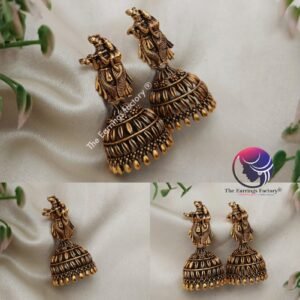 Cute Radha Krishna Golden Jhumka