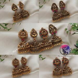 Traditional Golden Lakshmi Temple Jhumka