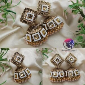 Traditional Golden Pearl Jhumka