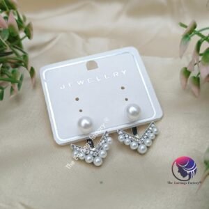 Korean Two Wear Silver Stone Pearl Studs