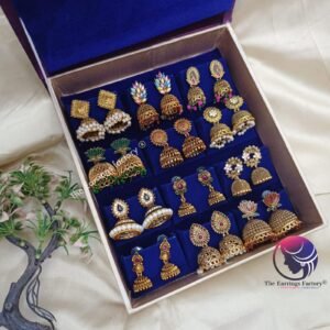 Set of 12 pair Earrings With Square Jewellery box