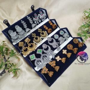 Set of 12 pair Earrings With Folding Jewellery box