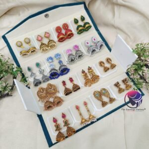 Set of 16 pair Earrings With Folding Jewellery box