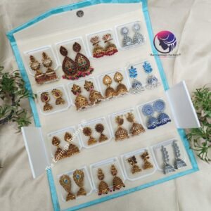 Set of 16 pair Earrings With Folding Jewellery box
