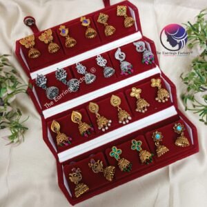 Set of 12 pair Earrings With Folding Jewellery box
