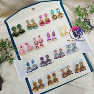 Set of 16 pair Earrings With Folding Jewellery box