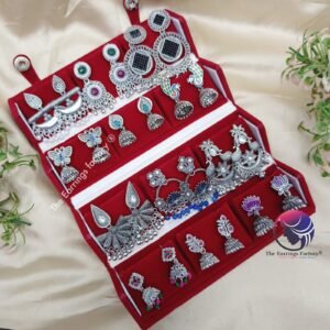 Set of 12 pair Earrings With Folding Jewellery box