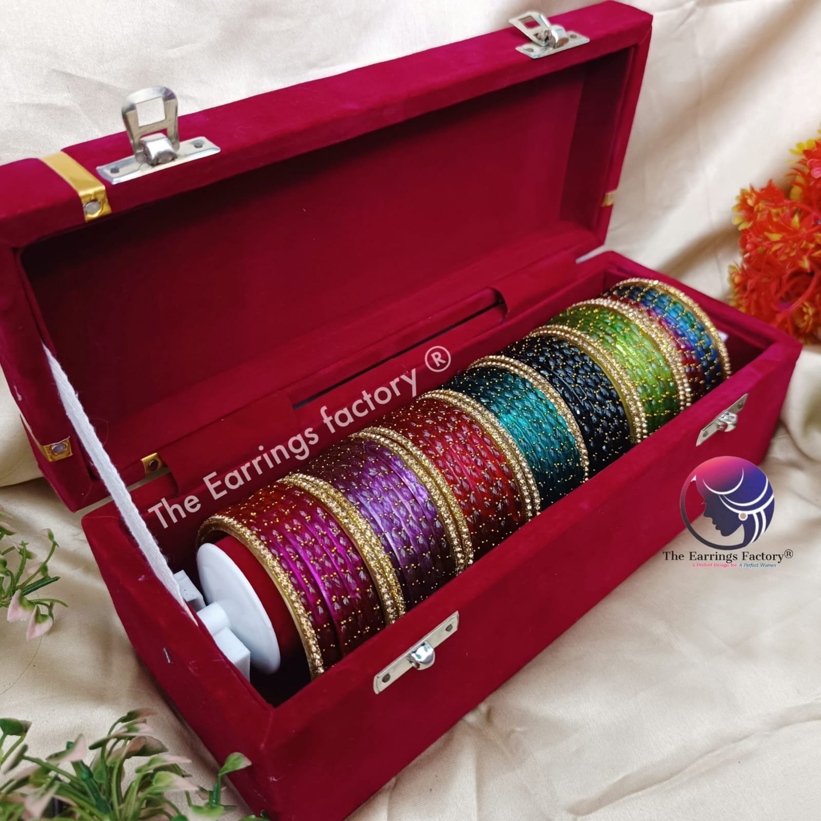 Trending Set of 7 Set Raindrop Glass Bangles With box