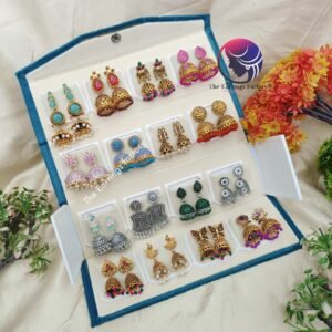 Set of 16 pair Earrings With Folding Jewellery box