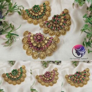 Traditional Antique Floral Stone Center Hairclips