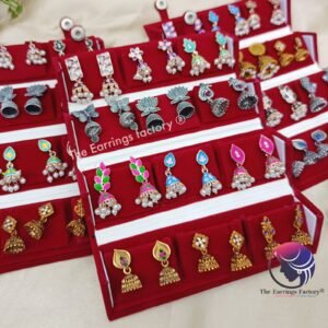 Set of 12 pair Earrings With Folding Jewellery box