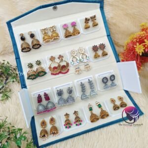 Set of 16 pair Earrings With Folding Jewellery box