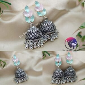 Trending Weightless silver beads stone jhumka