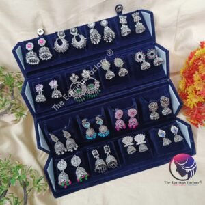 Set of 16 pair Earrings With Folding Jewellery box