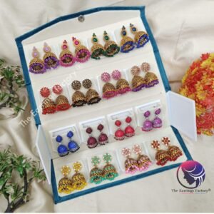 Set of 16 pair Earrings With Folding Jewellery box