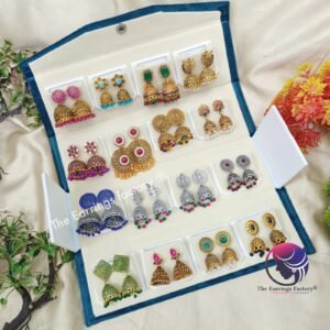 Set of 16 pair Earrings With Folding Jewellery box