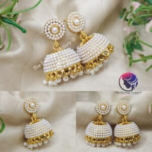 Traditional Golden Pearl Jhumka