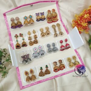 Set of 16 pair Earrings With Folding Jewellery box