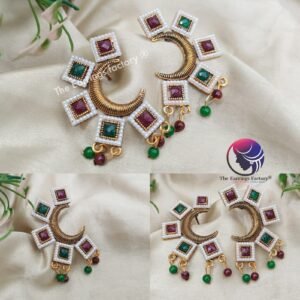 Trending Golden Moon | Chandiran Multi stone Pearl Studs