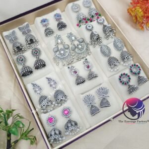 Set of 12 pair Earrings With Square Jewellery box