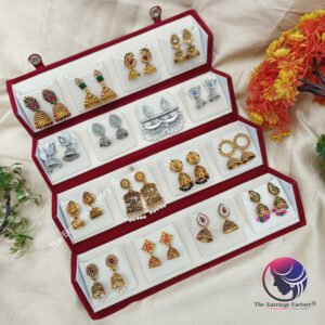 Set of 16 pair Earrings With Folding Jewellery box