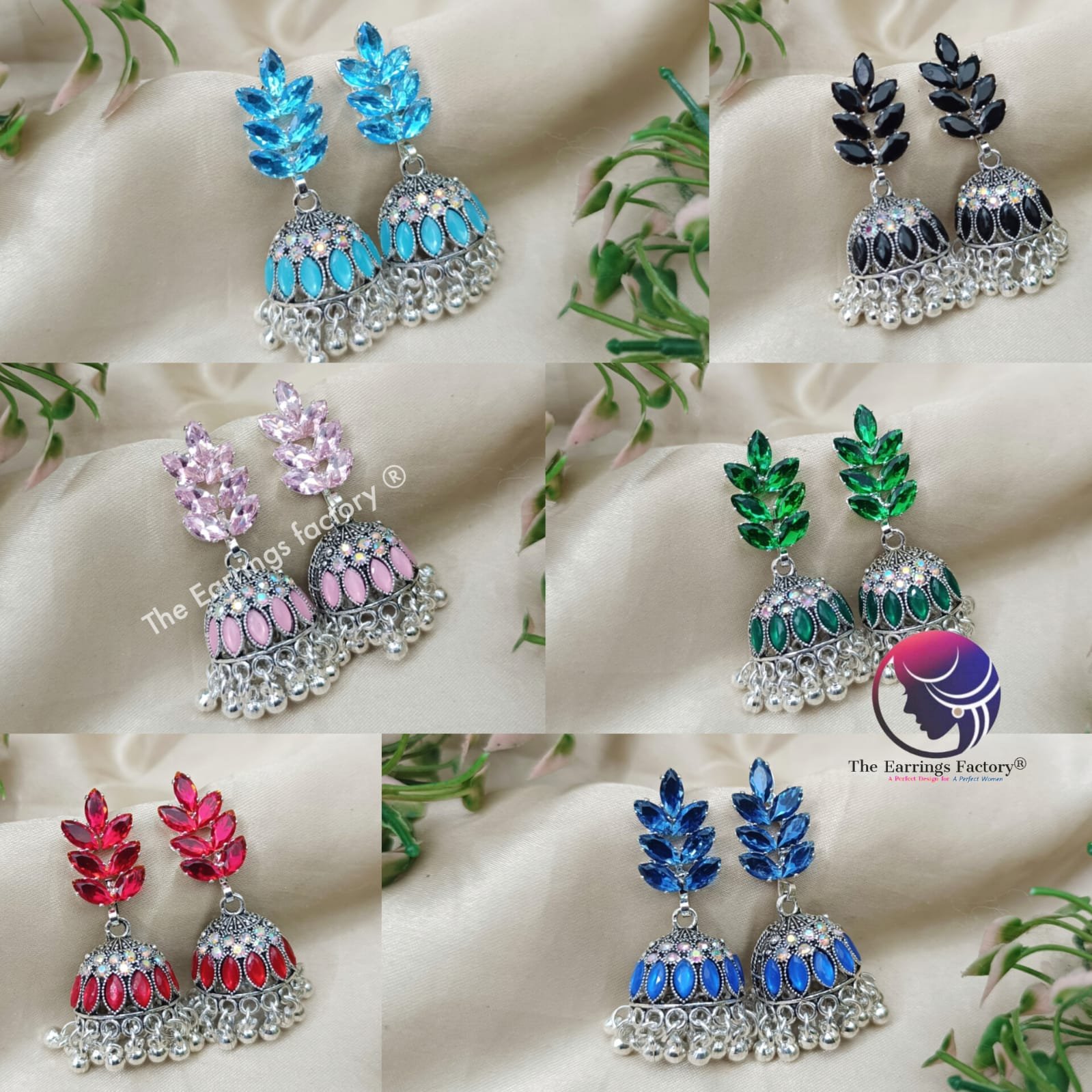 Trending Weightless silver beads stone jhumka