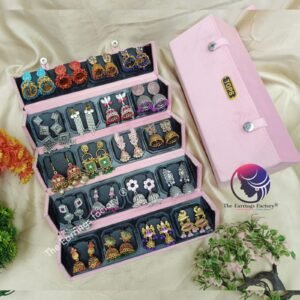 Set of 20 pair Earrings With Folding Jewellery box