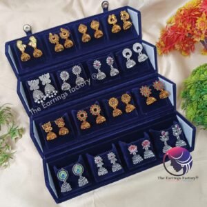 Set of 16 pair Earrings With Folding Jewellery box