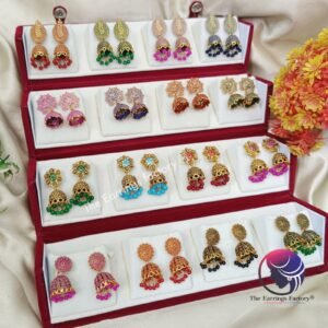 Set of 16 pair Earrings With Folding Jewellery box