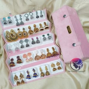 Set of 20 pair Earrings With Folding Jewellery box