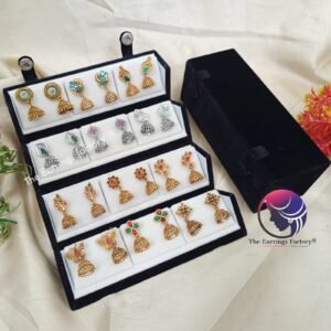 Set of 12 pair Earrings With Folding Jewellery box