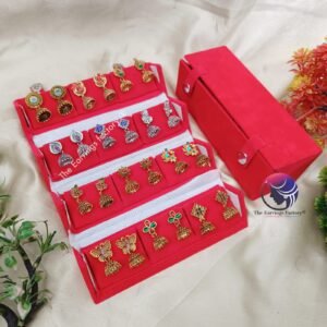 Set of 12 pair Earrings With Folding Jewellery box