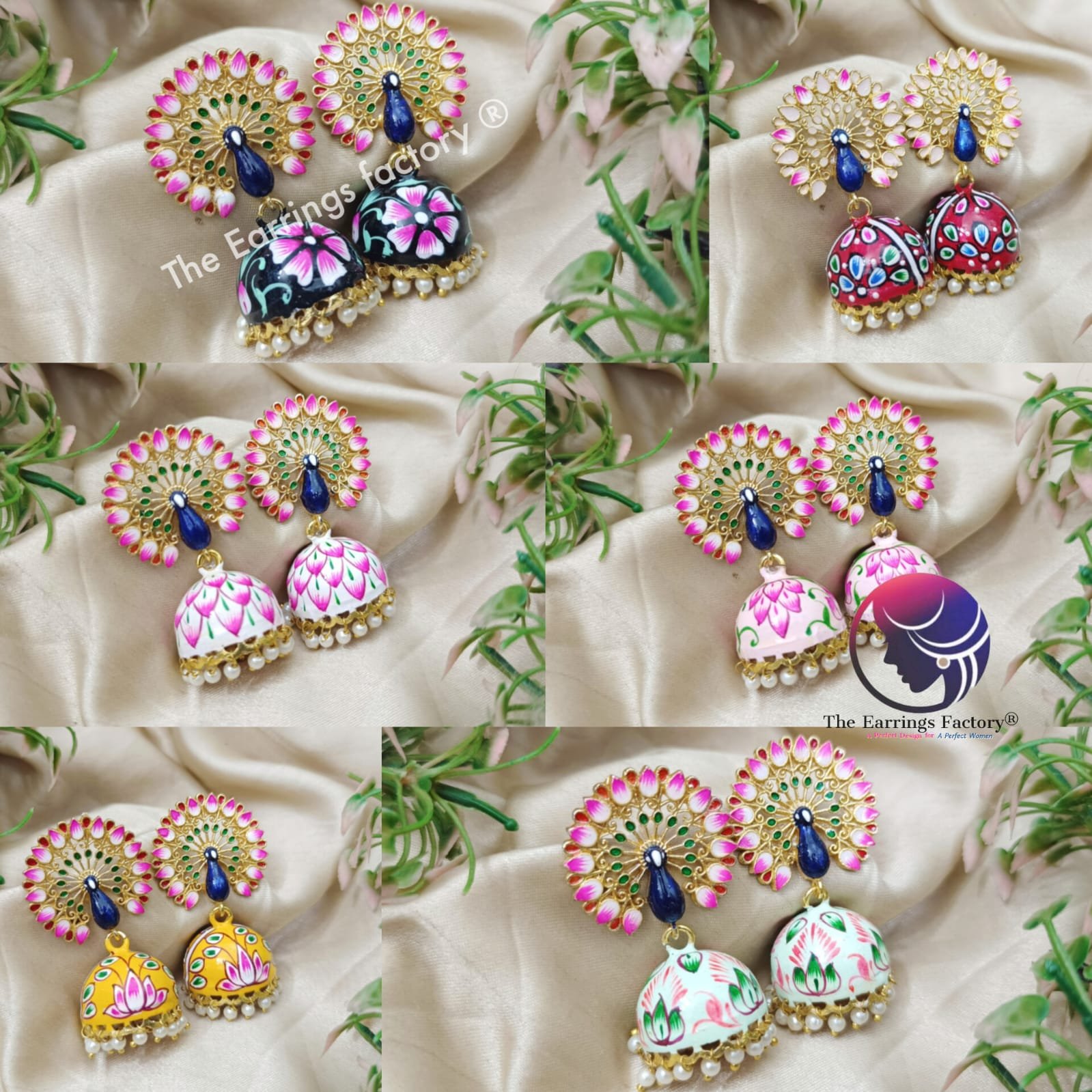 Premium Weightless Hand Painting Meenakari Peacock Jhumka