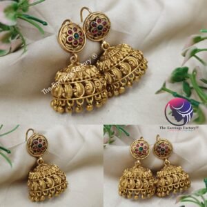 Traditional Antique Multi Stone Hook Jhumka