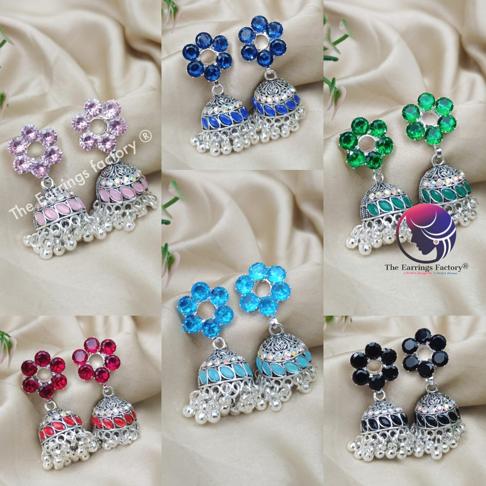 Trending Weightless silver beads stone jhumka