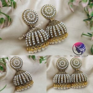 Traditional Golden Pearl Jhumka