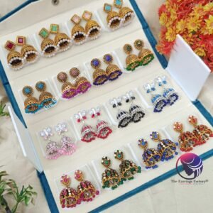 Set of 16 pair Earrings With Folding Jewellery box