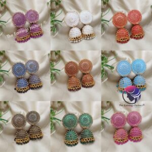 Trending Golden Colourful pearl Beads Jhumka
