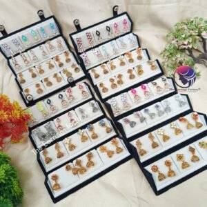 Set of 12 pair Earrings With Folding Jewellery box