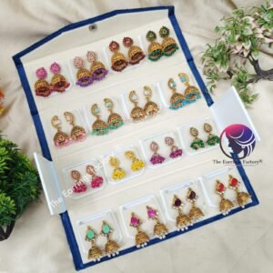 Set of 16 pair Earrings With Folding Jewellery box