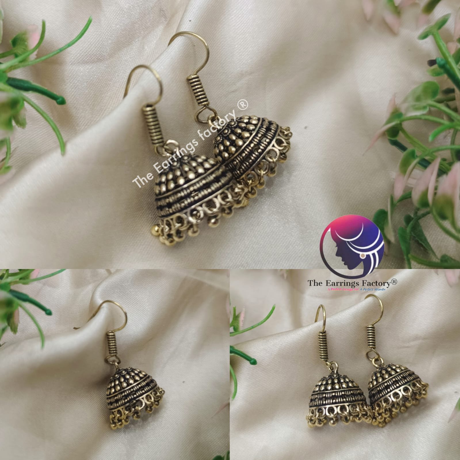 Trending Antique Mehandi colour Hook Jhumka