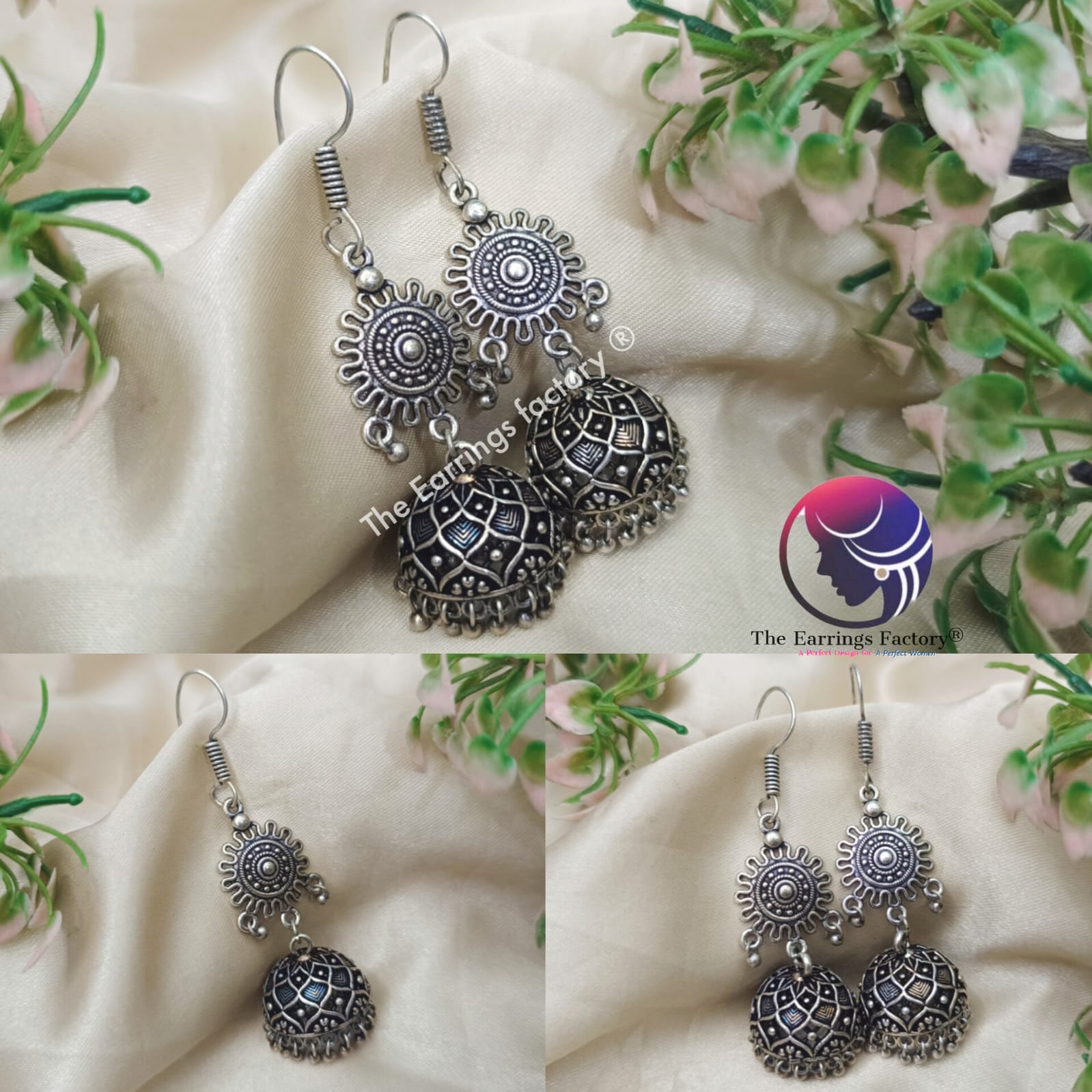 Trending Oxidised Silver Hook Jhumka