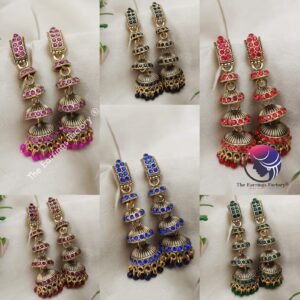 Trending Weightless Golden Stone Layer Long Jhumka