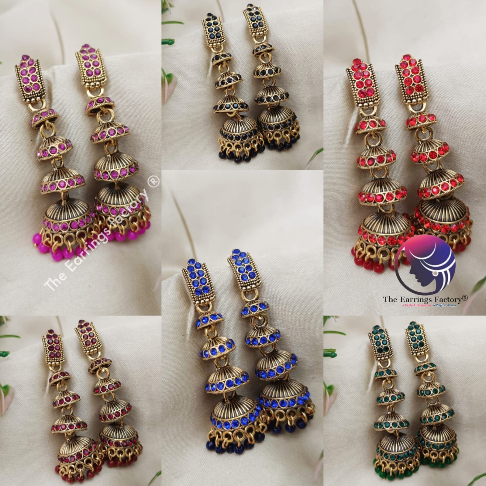 Trending Weightless Golden Stone Layer Long Jhumka