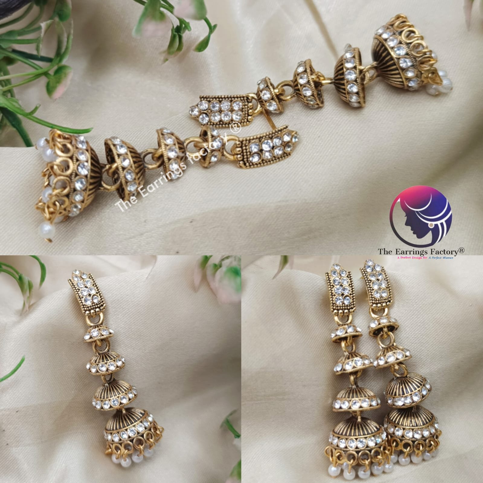 Trending Weightless Golden Stone Layer Long Jhumka