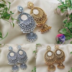 Trending Golden | Silver Long Stone Jhumka