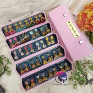 Set of 20 pair Earrings With Folding Jewellery box