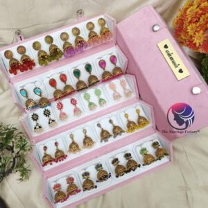 Set of 20 pair Earrings With Folding Jewellery box